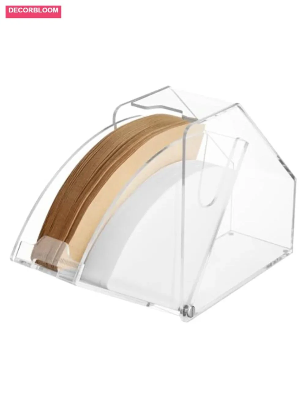 Acrylic Coffee Filter Holder with Lid, Paper Dispenser Storage Box for #1-#4